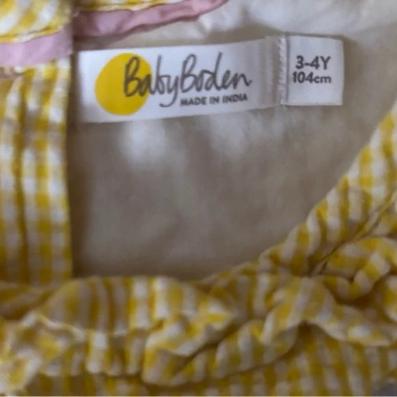 Easter Dress-Baby Boden Yellow Dress with Silver Bunny Accents- Easter - Picture 6 of 6